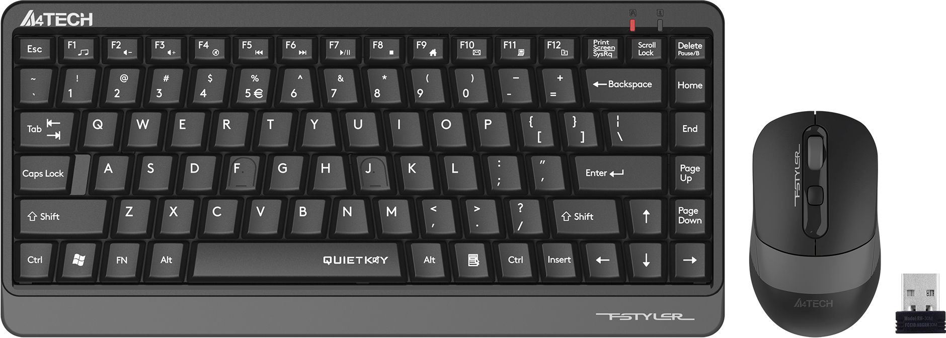 Клавиатура + мышь A4Tech Fstyler FGS1110Q, беспроводная, USB, черный (FGS1110Q)