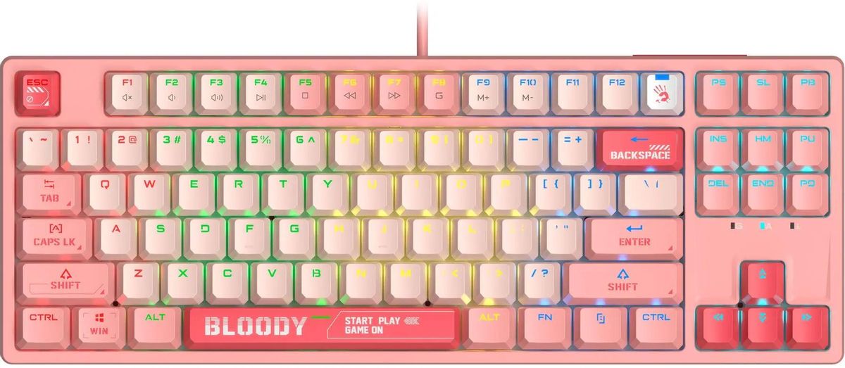 Клавиатура A4Tech S87 USB ENERGY PINK, USB, розовый (S87 USB ENERGY PINK)