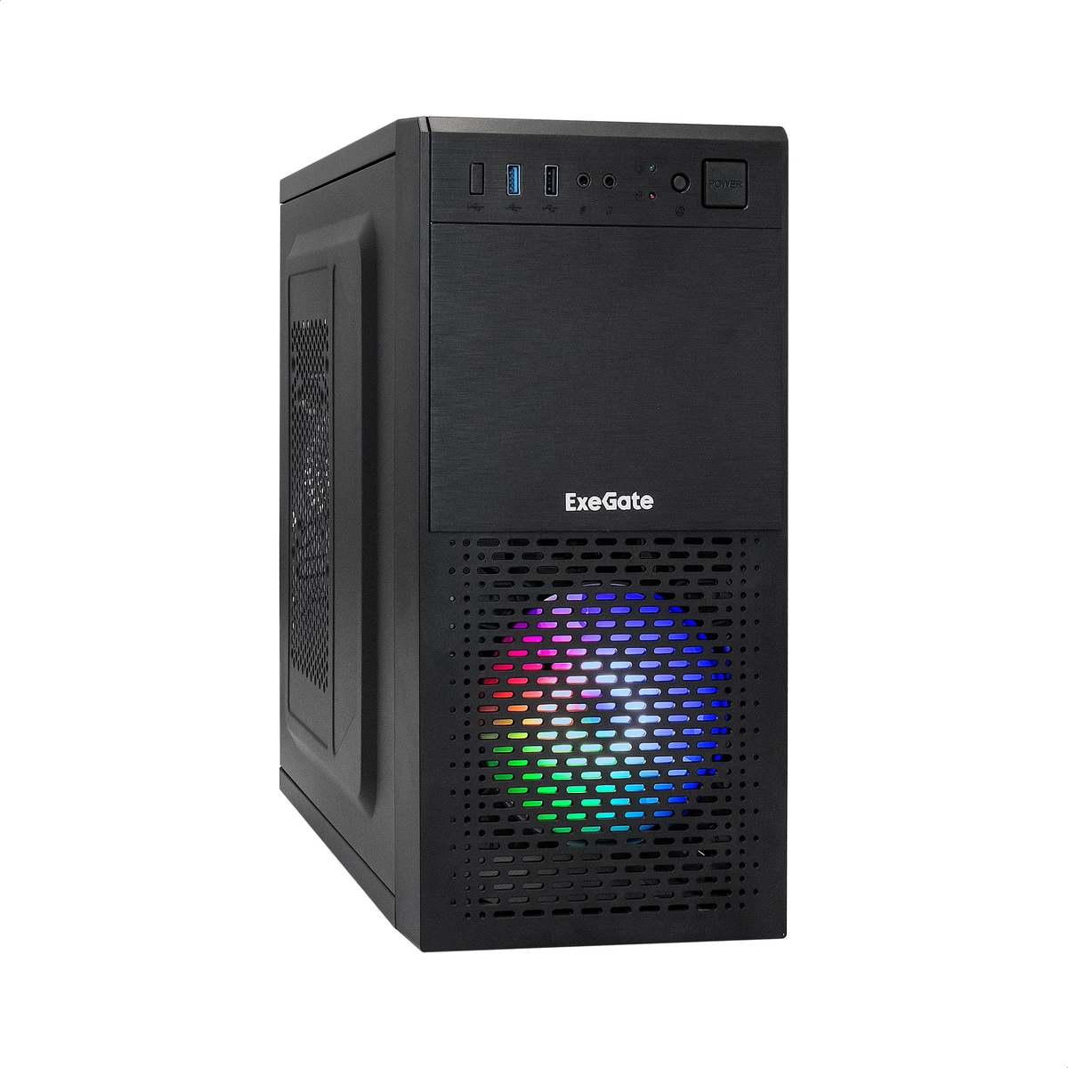 

Корпус ExeGate mEVO-7807-XP400, mATX, Mini-Tower, USB 3.0, RGB подсветка, черный, 450 Вт (EX296389RUS), mEVO-7807-XP400