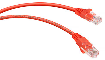 Патч-корд UTP кат.5e, 0.15 м, RJ45-RJ45, красный, CU, LSZH, Cabeus (PC-UTP-RJ45-Cat.5e-0.15m-RD-LSZH) - фото 1