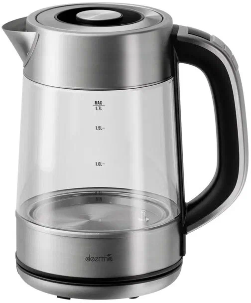 Чайник Deerma Kettle DEM-YS50W 1.7л. 2.2 кВт, металл/стекло, серебристый (DEM-YS50W) б/у, после ремонта, следы эксплуатации, комплект полный
