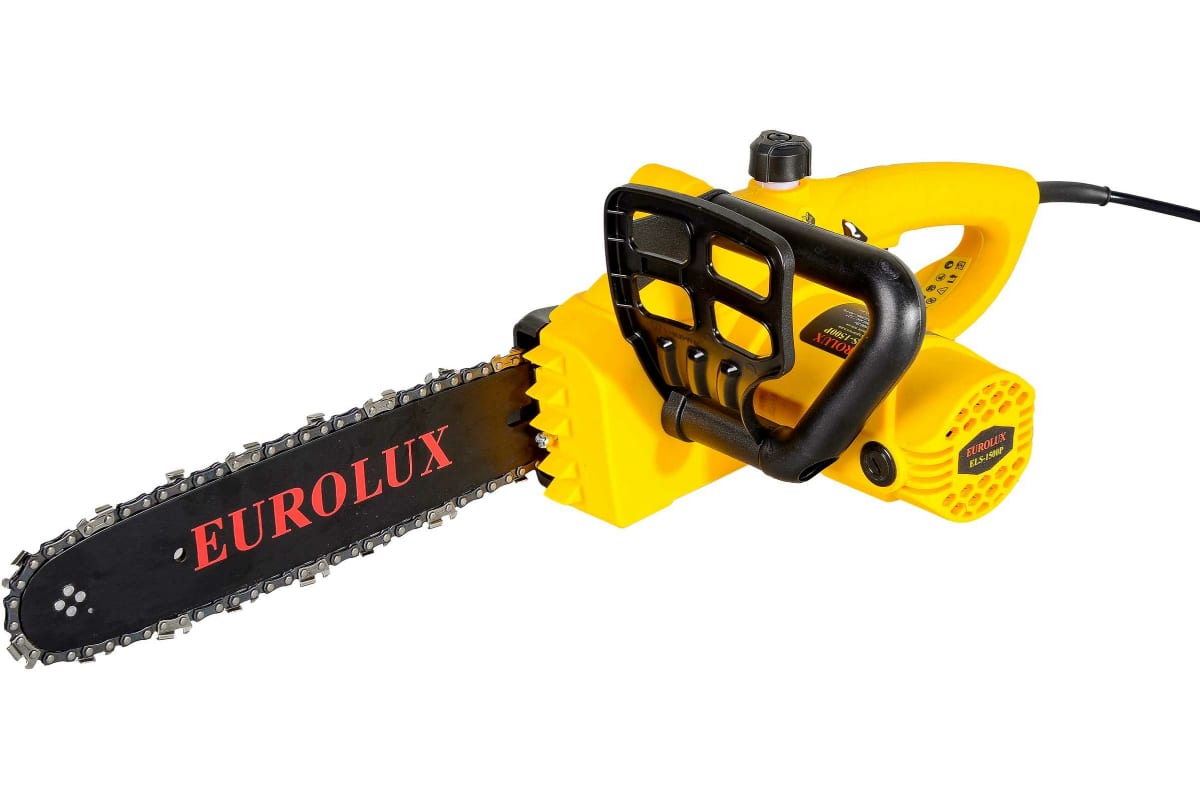 

Пила цепная Eurolux ELS-1500P, 1.5 кВт, шина 30.5 см, шаг 3/8 дюйма, 3.3 кг (70/10/8), ELS-1500P