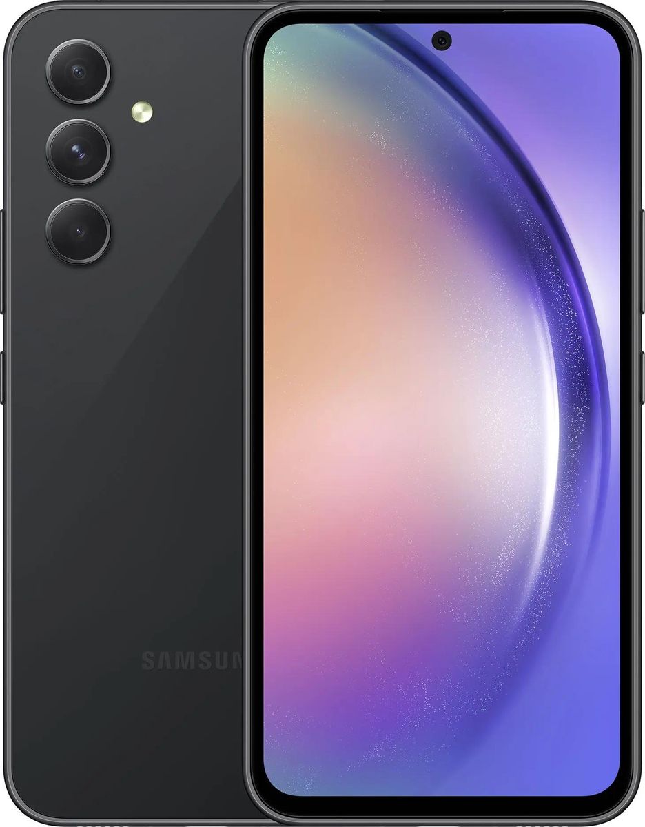 

Смартфон Samsung Galaxy A54 5G, 6.4" 1080x2340 Super AMOLED, Samsung Exynos 1380, 8Gb RAM, 256Gb, 3G/4G/5G, NFC, Wi-Fi, BT, 3xCam, 2-Sim, 5000 мА⋅ч, USB Type-C, Android 13, серый (SM-A546EZKDMEA), Galaxy A54 5G