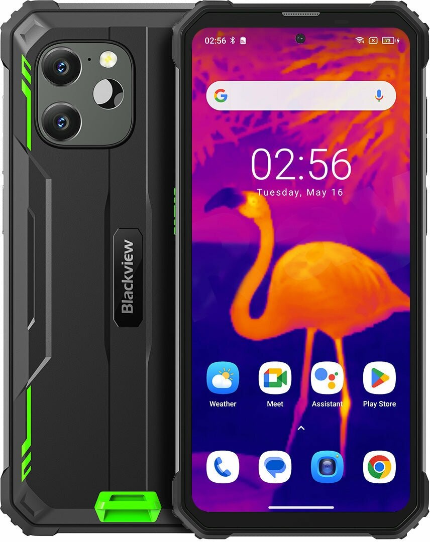 

Смартфон Blackview BV8900, 6.5" 2400x1080 IPS, MediaTek Helio P90, 8Gb RAM, 256Gb, 3G/4G, NFC, Wi-Fi, BT, 2xCam, 2-Sim, 10.4 А·ч, USB Type-C, Android 13, черный/зеленый, ударопрочный корпус (BV8900-8256GRE), BV8900