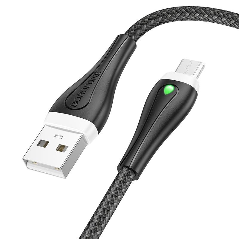 

Кабель USB-Micro USB, 2.4А, 1 м, черный, Borofone Advantage BX100, BX100