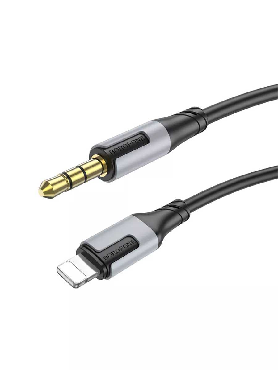 

Кабель Jack 3.5mm(M)-Lightning 8-pin(M), экранированный, 1 м, черный Borofone Creator BL19, BL19