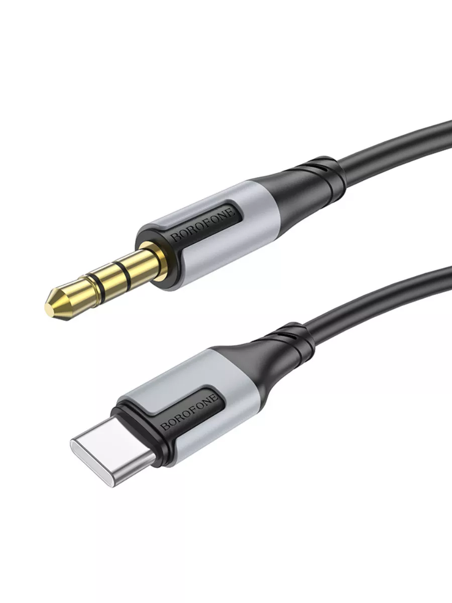 

Кабель Jack 3.5mm(M)-USB Type-C(m), экранированный, 1 м, черный Borofone Creator BL19, BL19