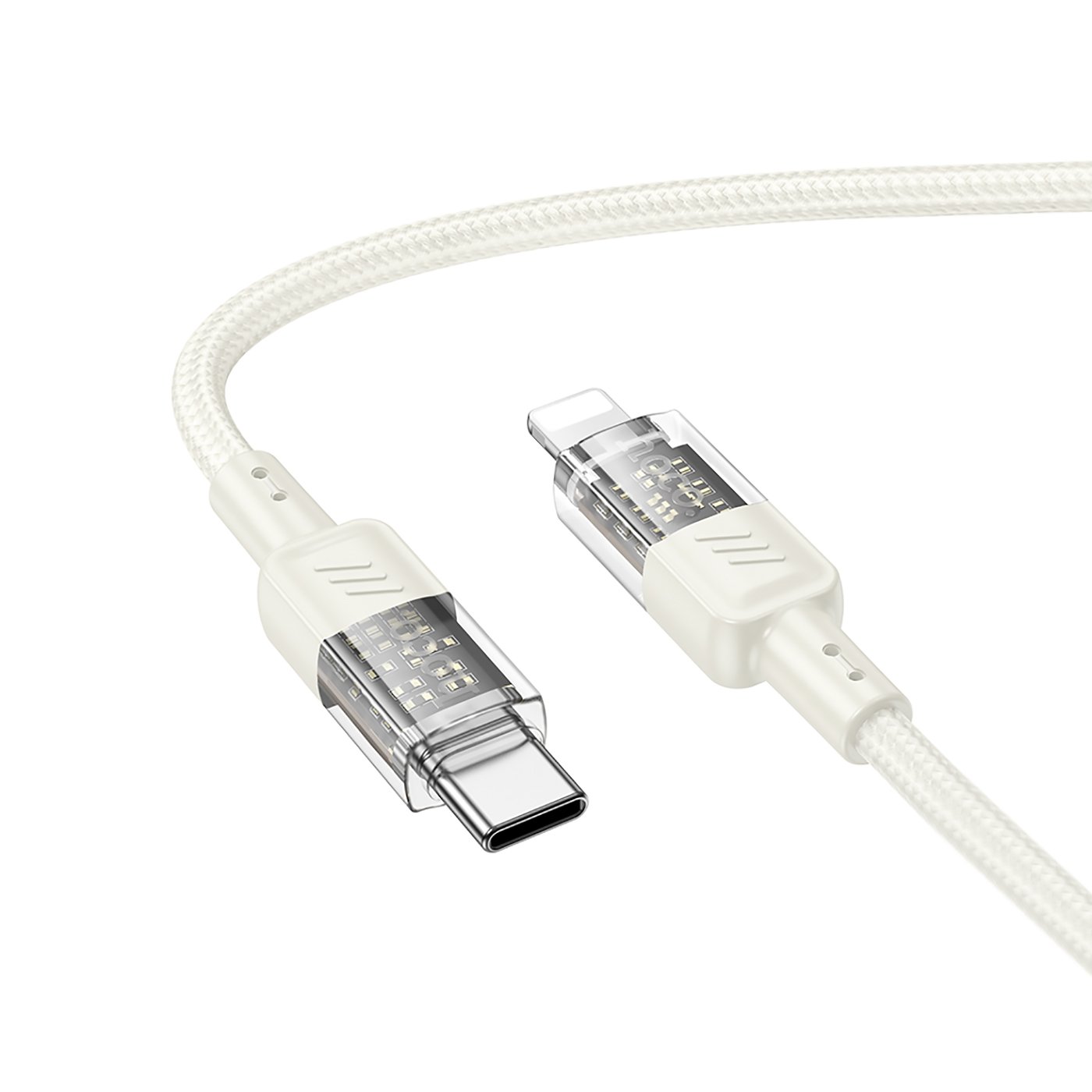 

Кабель USB Type-C-Lightning 8-pin, быстрая зарядка, 3А, 27 Вт, 1.2 м, бежевый, HOCO Spirit U129, U129