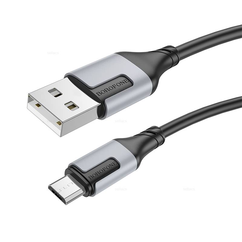 

Кабель USB-Micro USB, 2.4А, 1 м, черный, Borofone Creator BX101, BX101