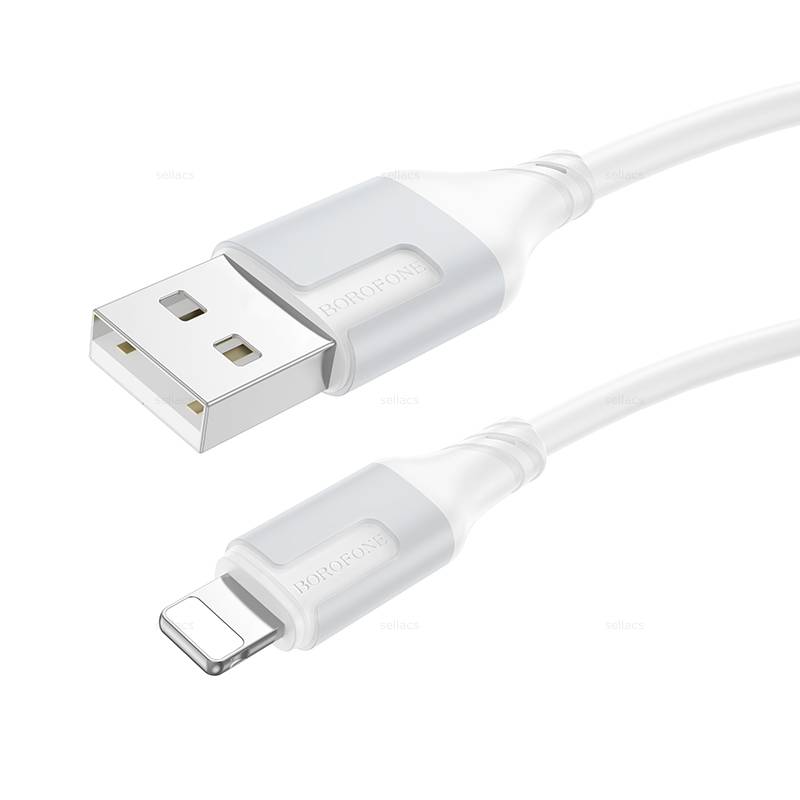 

Кабель USB-Lightning 8-pin, 2.4А, 1 м, белый, Borofone Creator BX101, BX101