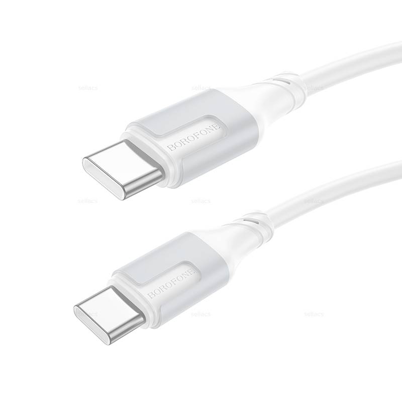 

Кабель USB Type-C-USB Type-C, 3А, 60 Вт, 1 м, белый, Borofone Creator BX101, BX101