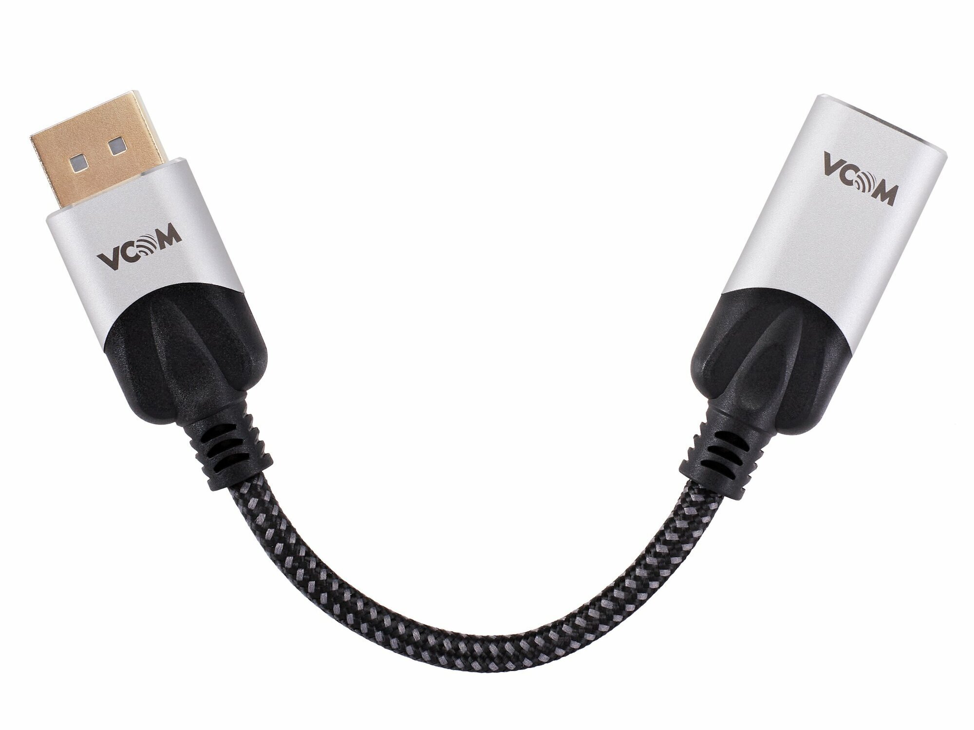 

Кабель-переходник (адаптер) DisplayPort(20M)-HDMI(19F) 4K, 15 см, черный/серебристый VCOM Premium CG621M (CG621M-0.15), CG621M