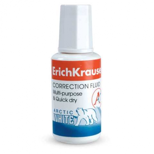 

Корректор Жидкость Erich Krause Arctic White , 20 мл, корпус белый, White