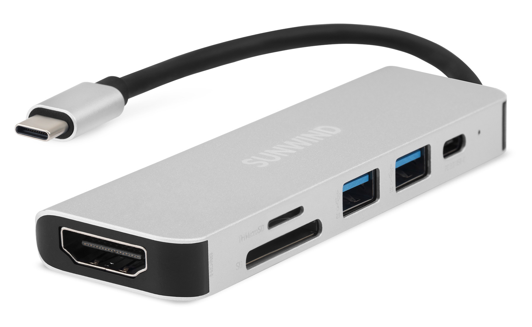 

Док-станция SunWind SW-DS030, 3840x2160 (4K), USB Type-C, серебристый (SW-DS030), SW-DS030