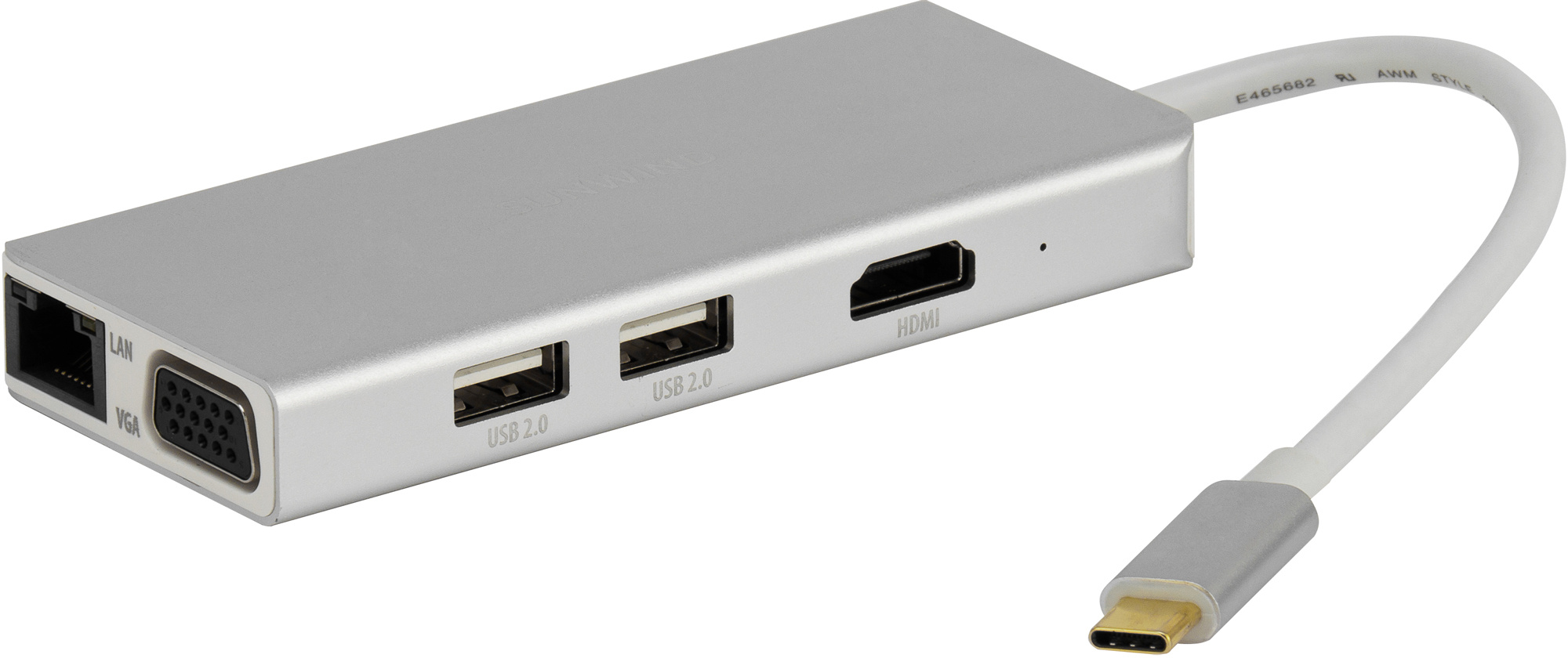 Док-станция SunWind SW-DS035-S, 3840x2160 (4K), USB Type-C, серебристый (SW-DS035-S)