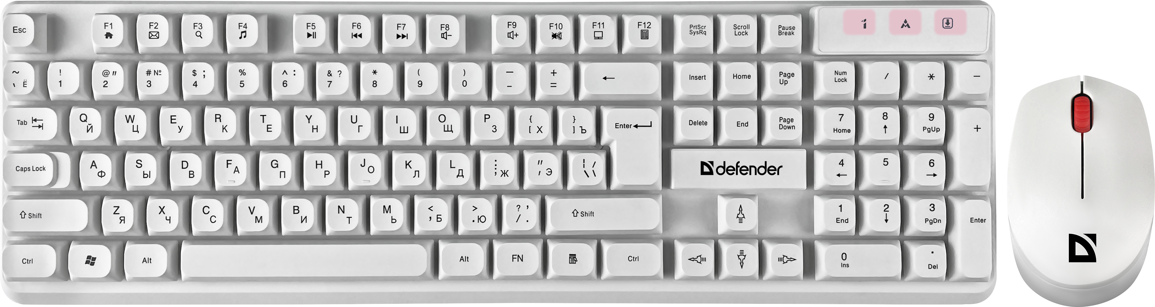 Клавиатура + мышь Defender Milan C-992, USB, белый (45994)