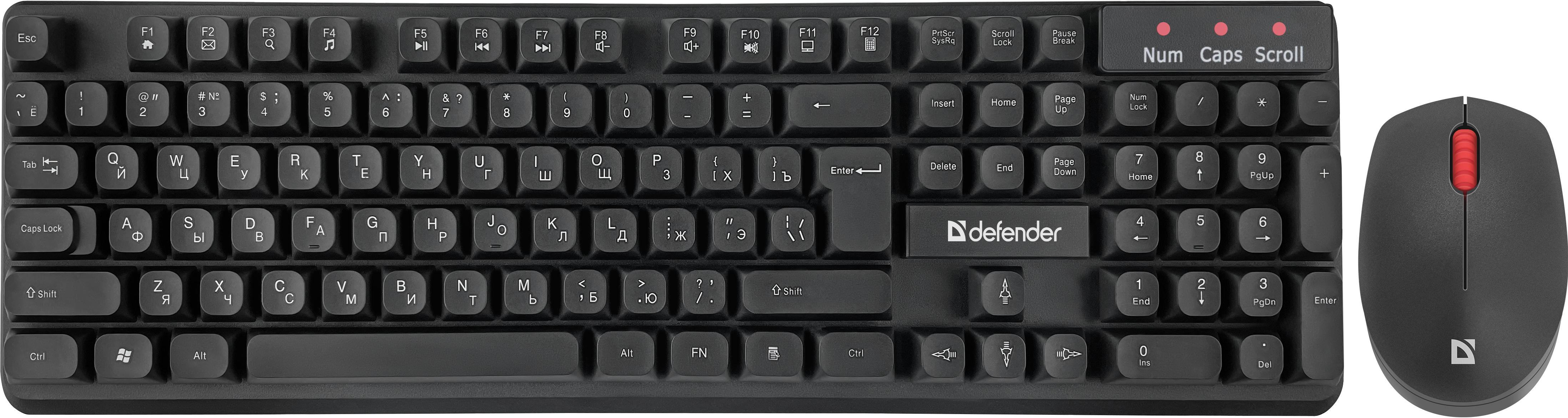 Клавиатура + мышь Defender Milan C-992, беспроводная, USB, черный (45992)