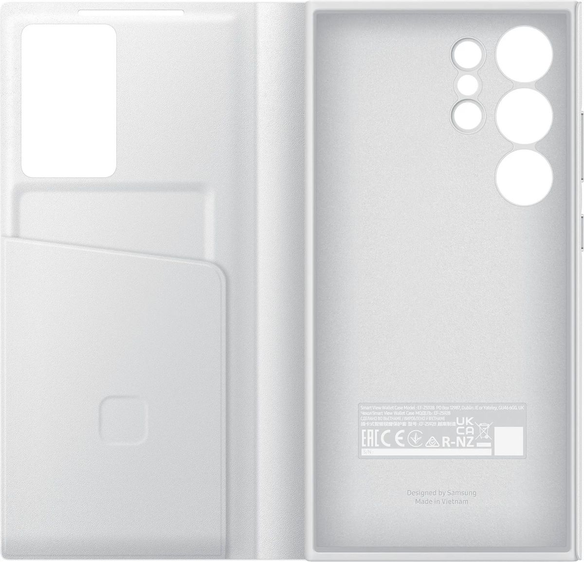 

Чехол-книжка Samsung Smart View Wallet Case для смартфона Samsung Galaxy S24 Ultra, TPU, белый (EF-ZS928CWEGRU)