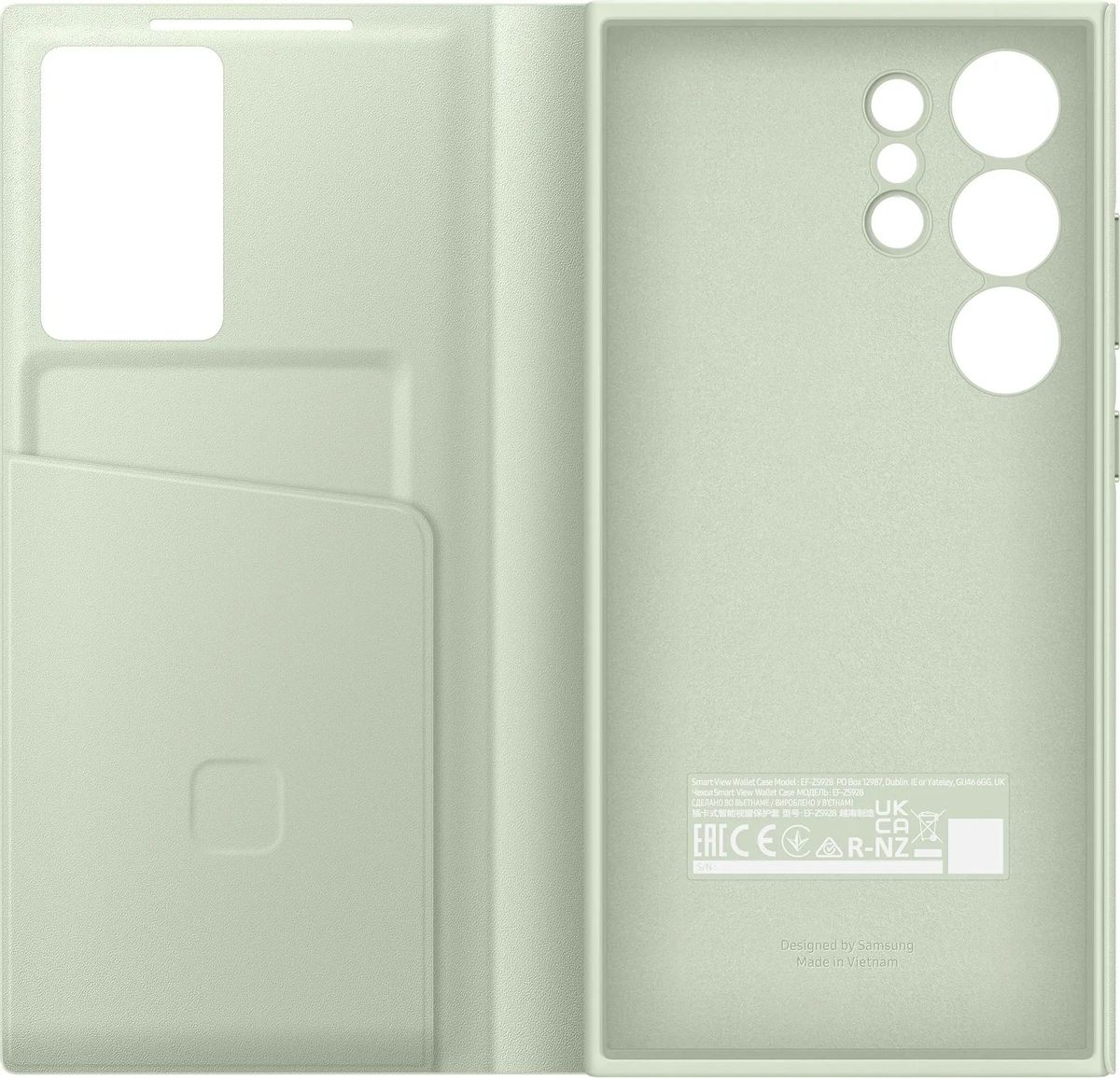 

Чехол-книжка Samsung Smart View Wallet Case для смартфона Samsung Galaxy S24 Ultra, TPU, светло-зеленый (EF-ZS928CGEGRU)
