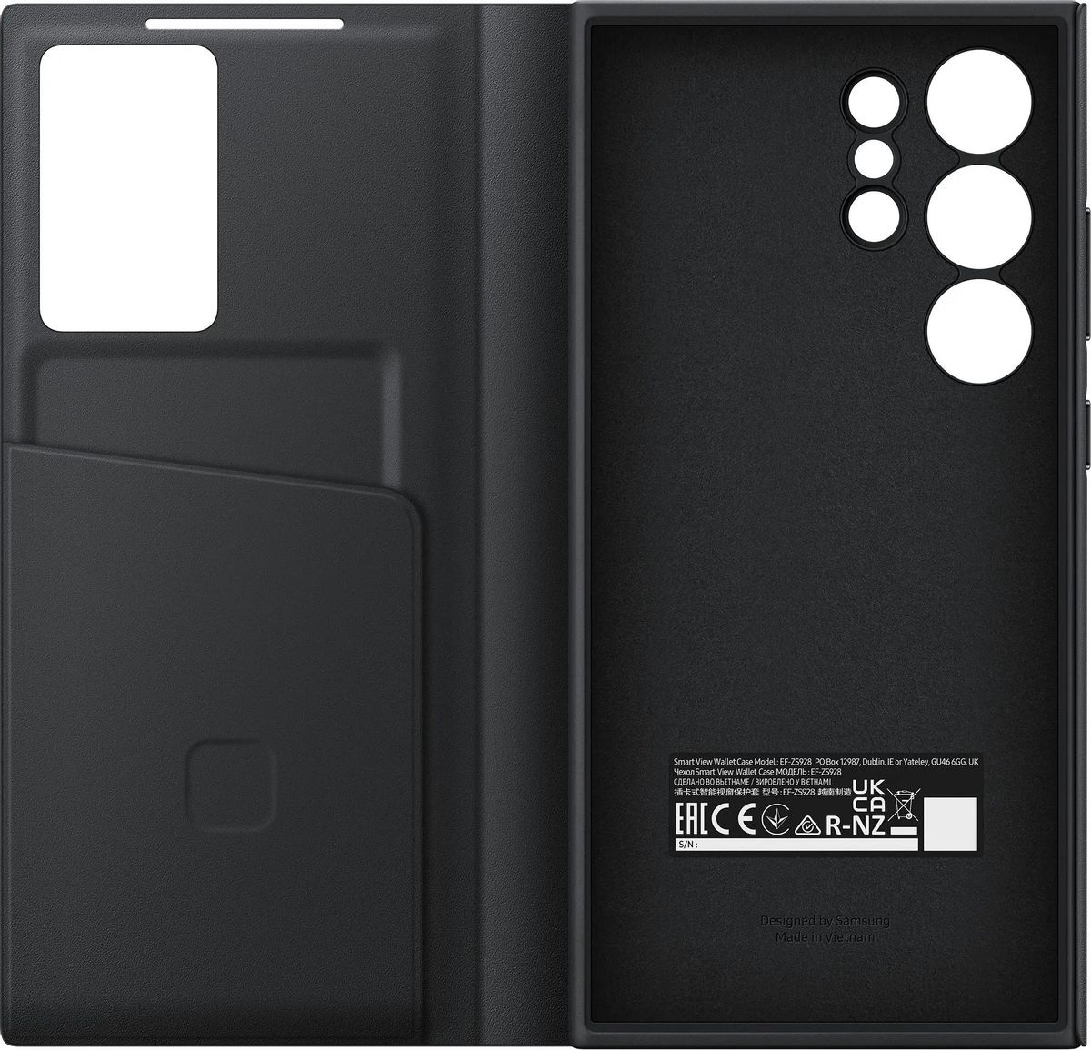 Чехол-книжка Samsung Smart View Wallet Case для смартфона Samsung Galaxy  S24 Ultra, TPU, черный