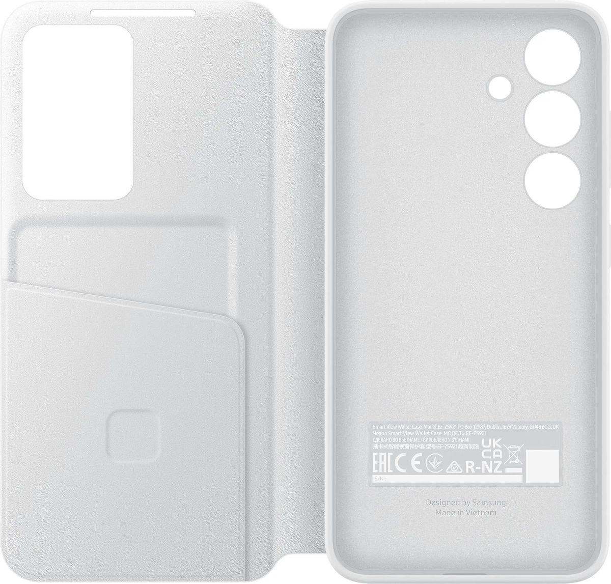 

Чехол-книжка Samsung Smart View Wallet Case для смартфона Samsung Galaxy S24, TPU, белый (EF-ZS921CWEGRU)