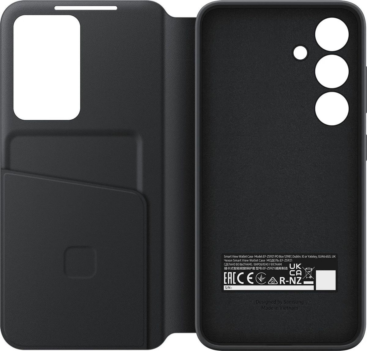 

Чехол-книжка Samsung Smart View Wallet Case для смартфона Samsung Galaxy S24, TPU, черный (EF-ZS921CBEGRU)