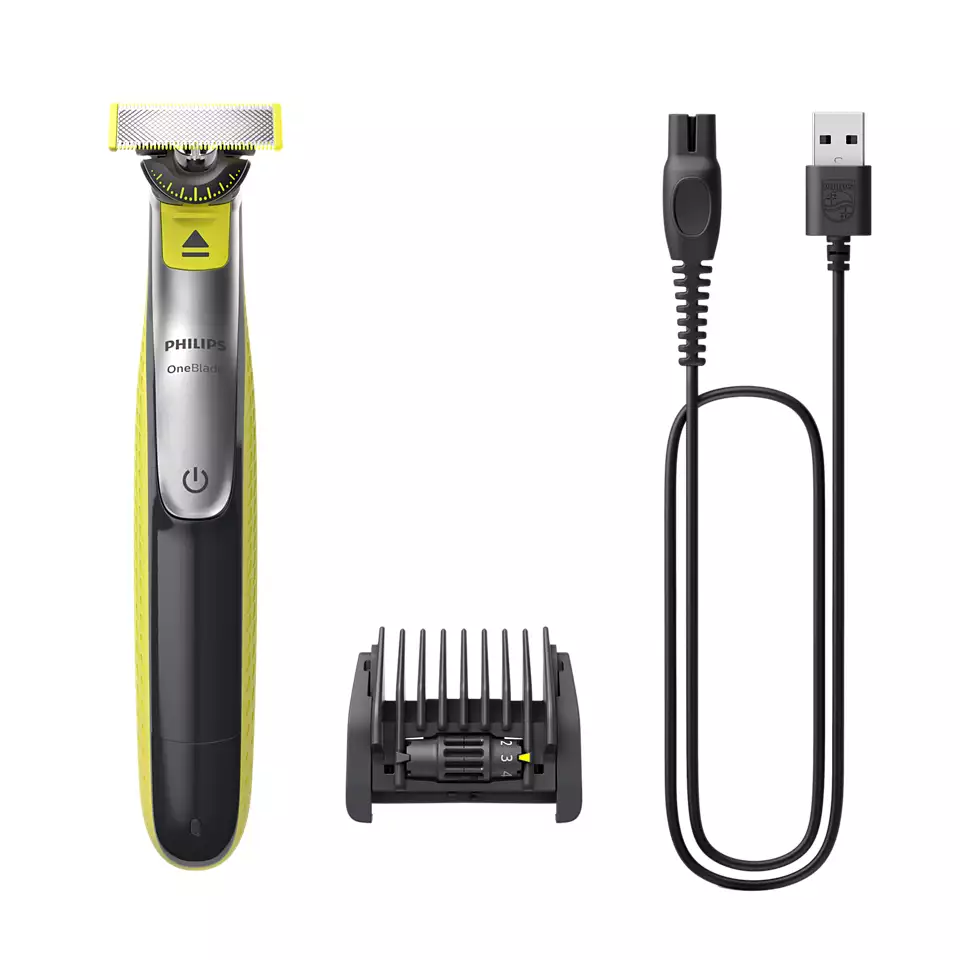 

Триммер Philips OneBlade QP2734/20, насадок 1, черный/лайм (QP2734/20), QP2734/20