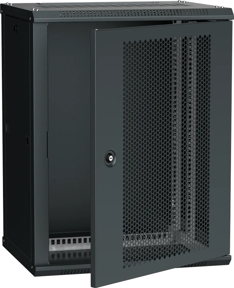 

Шкаф телекоммуникационный настенный 15U 600x450 мм, перфорация/металл, черный, разборный, ITK LWR5-15U64-PF (LWR5-15U64-PF), LWR5-15U64-PF
