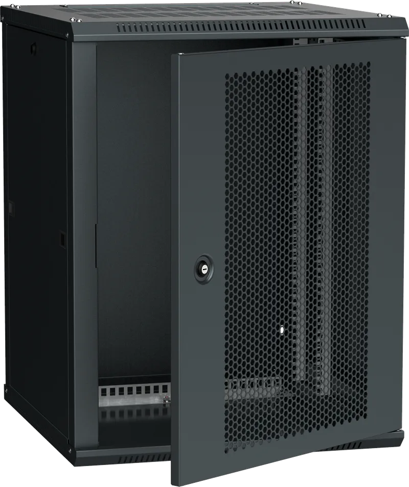 

Шкаф телекоммуникационный настенный 15U 600x600 мм, перфорация/металл, черный, разборный, ITK LWR5-15U66-PF (LWR5-15U66-PF), LWR5-15U66-PF