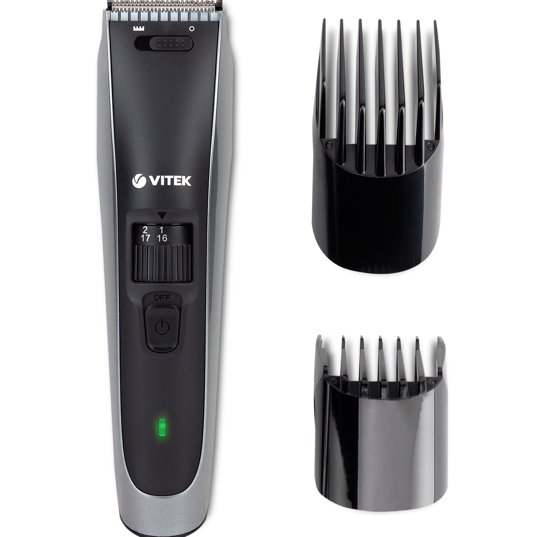 

Машинка для стрижки VITEK VT-2588, насадок 2, серебристый/черный (VT-2588), VT-2588