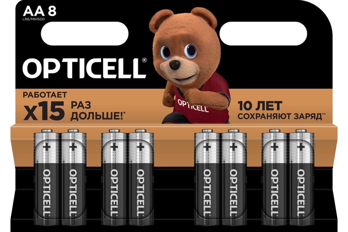 

Батарейка OPTICELL AA (LR6), 1.5V, 8 шт. (5051008)
