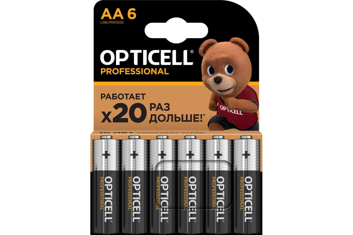 

Батарейка OPTICELL AA (LR6), 1.5V, 6 шт. (5052003)