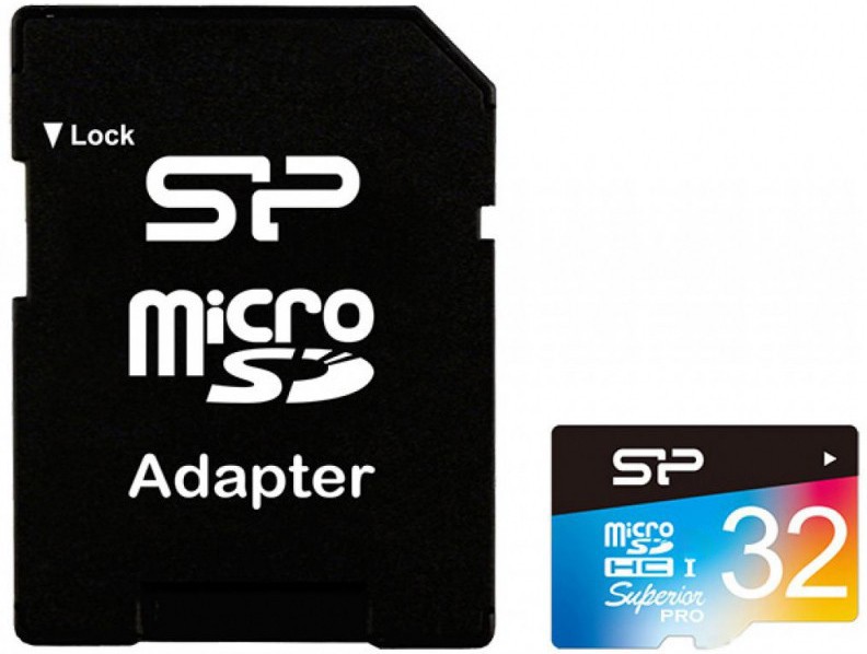 Карта памяти 32Gb microSDHC Silicon Power Superior Pro Class 10 UHS-I U1 + адаптер (SP032GBSTHDU1V20SP)