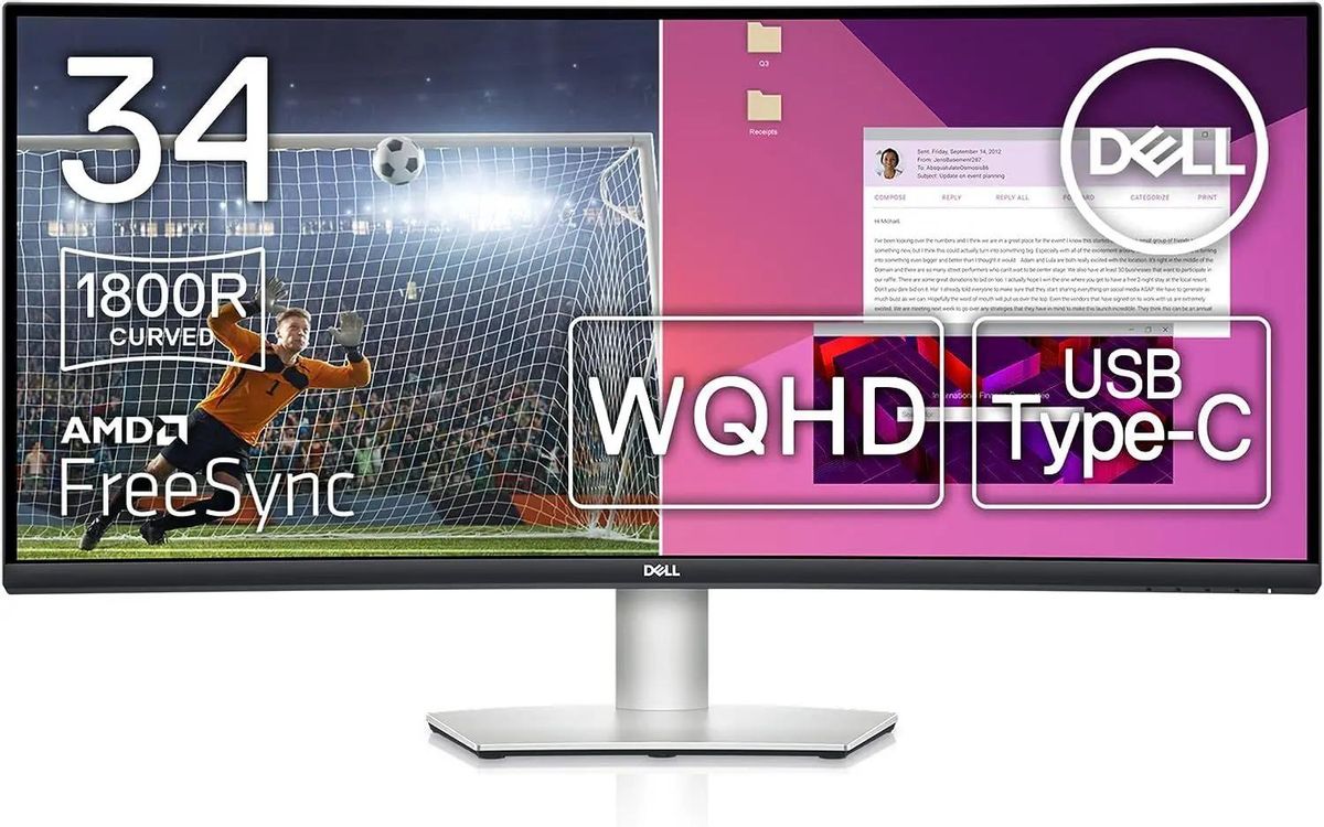 Монитор 34" DELL S3423DWC черный/серебристый