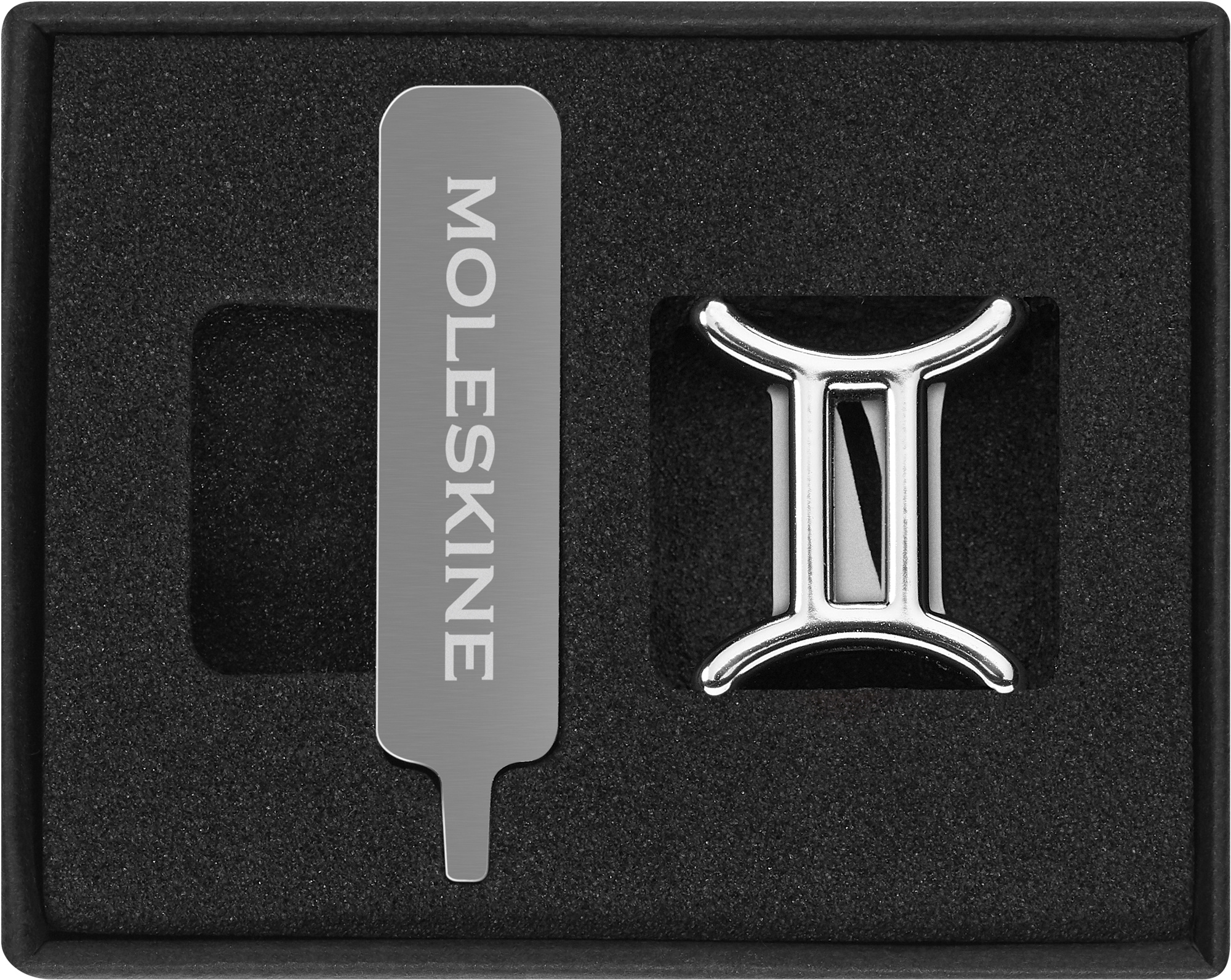 

Шильд-символ Moleskine Близнецы для блокнота, серебристый (PINGEMINISILV), Близнецы