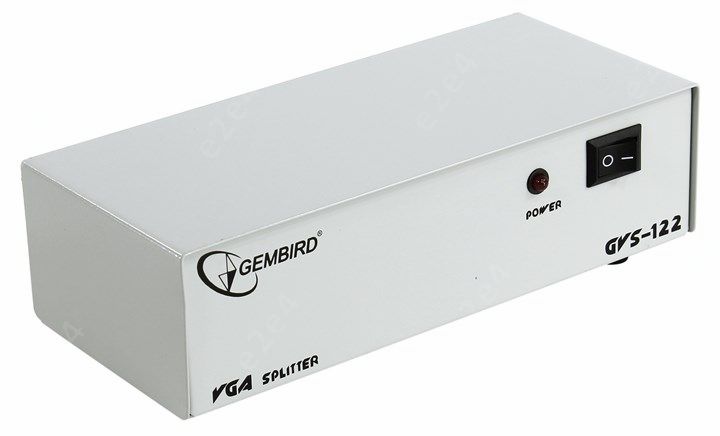 Разветвитель VGA Gembird/Cablexpert GVS122, 2xVGA, 2048x1536 до 75м б/у, после ремонта (замена блока питания), без существенных следов эксплуатации, полный комплект