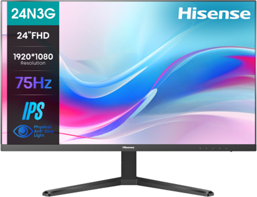 

Монитор 23.8" Hisense 24N3G IPS, 1920x1080 (16:9), 250кд/м2, 5 мс, 178°/178°, VGA, HDMI, USB Type-C, черный (24N3G), 24N3G