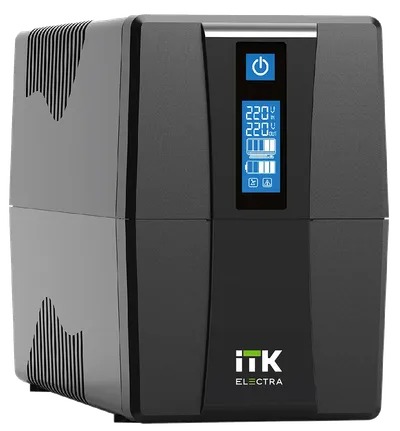 ИБП ITK ELECTRA EET-0800VA-1-001-S, 800 VA, 480 Вт, EURO, розеток - 2, USB, черный (EET-0800VA-1-001-S)
