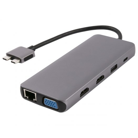 

Док-станция Barn&Hollis Type-C 12 in 1 для Apple MacBook, 2xUSB Type-C, серый (УТ000028633), Type-C 12 in 1