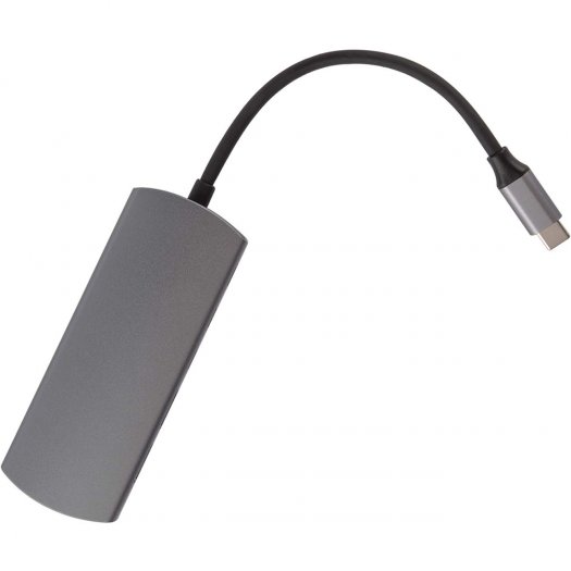 Адаптер Barn&Hollis Type-C 5 в 1 HUB, USB Type-C, серый (УТ000030371)