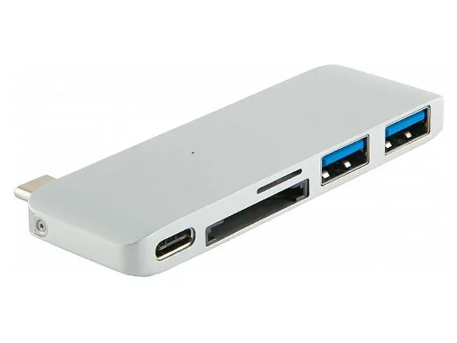 Адаптер Barn&Hollis Type-C 5-в-1 для Apple MacBook, USB Type-C, серебристый (УТ000027058)