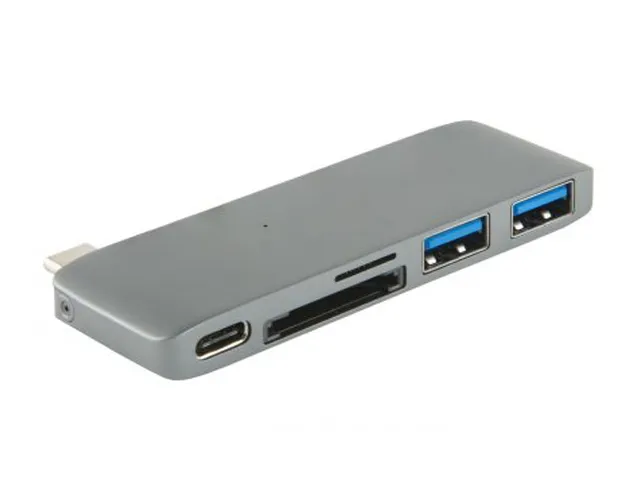 Адаптер Barn&Hollis Type-C 5-в-1 для Apple MacBook, USB Type-C, серый (УТ000027059)