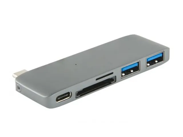 

Адаптер Barn&Hollis Type-C 5-в-1 для Apple MacBook, USB Type-C, серый (УТ000027059), Type-C 5-в-1