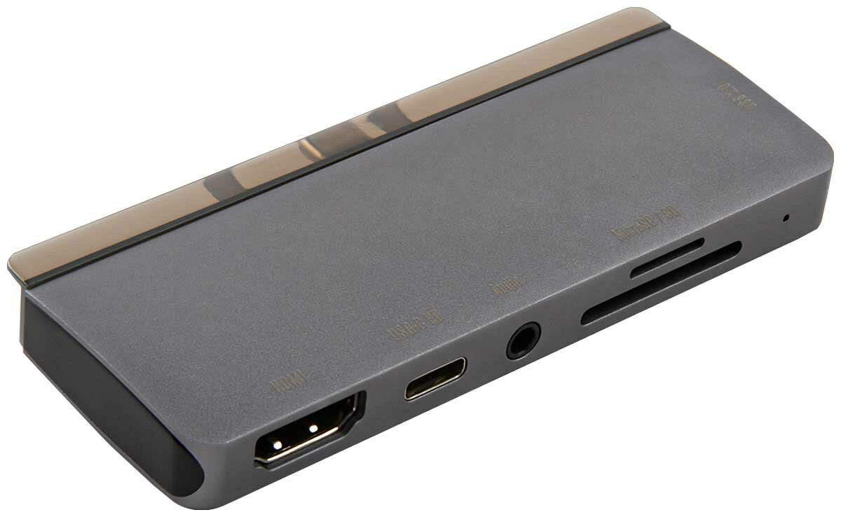 

Док-станция Barn&Hollis Type-C 6 in 1 для Apple iPad Pro, USB-C, USB 2.0, Mini-jack 3.5 мм, разъем для SD/MicroSD, серебристый (УТ000027060), Type-C 6 in 1