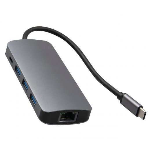 

Адаптер Barn&Hollis Type-C 8-в-1 для Apple MacBook, USB Type-C, серый (УТ000027055), Type-C 8-в-1