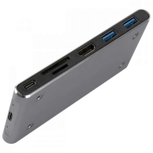 Адаптер Barn&Hollis Type-C 7 in 1 для Apple MacBook, USB Type-C, серый (УТ000028712)