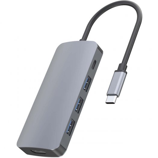 

Адаптер RED LINE Type-C 7 in 1, USB Type-C, серый (УТ000031223), Type-C 7 in 1