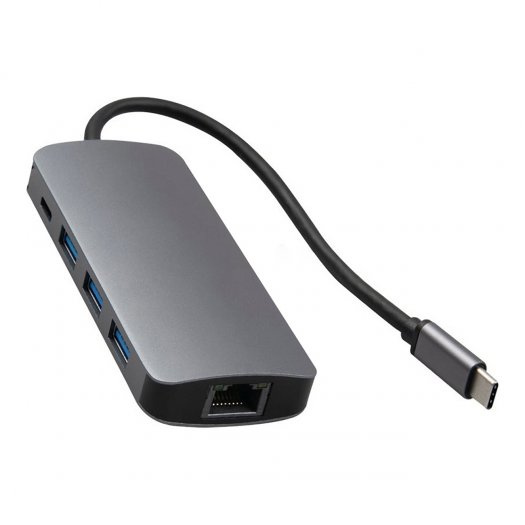 

Адаптер RED LINE Type-C 8-в-1, USB Type-C, серый (УТ000021634), Type-C 8-в-1