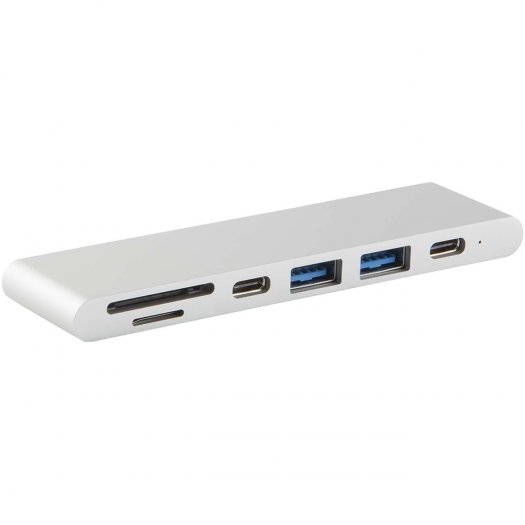 

Адаптер RED LINE Type-C 7 в 1, 2xUSB Type-C, серебристый (УТ000016224), Type-C 7 в 1