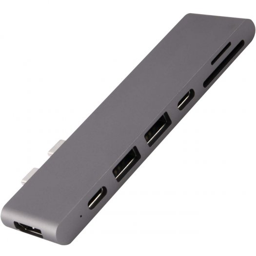 

Адаптер RED LINE Type-C 7 в 1, 2xUSB Type-C, серый (УТ000016225), Type-C 7 в 1